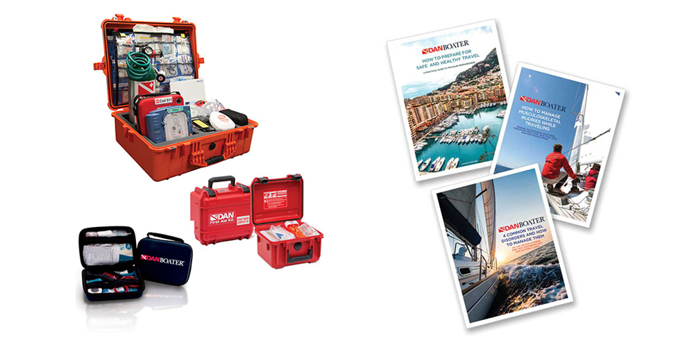 DAN Boater first aid kits and traveler health guides