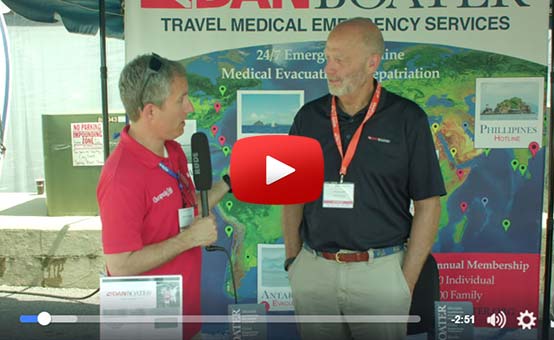 CBM talks with DAN Boater about medevac services at the Annapolis Spring Sailboat Show