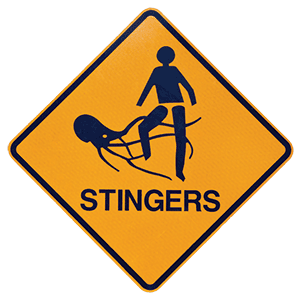 Warning sign - beware stingers