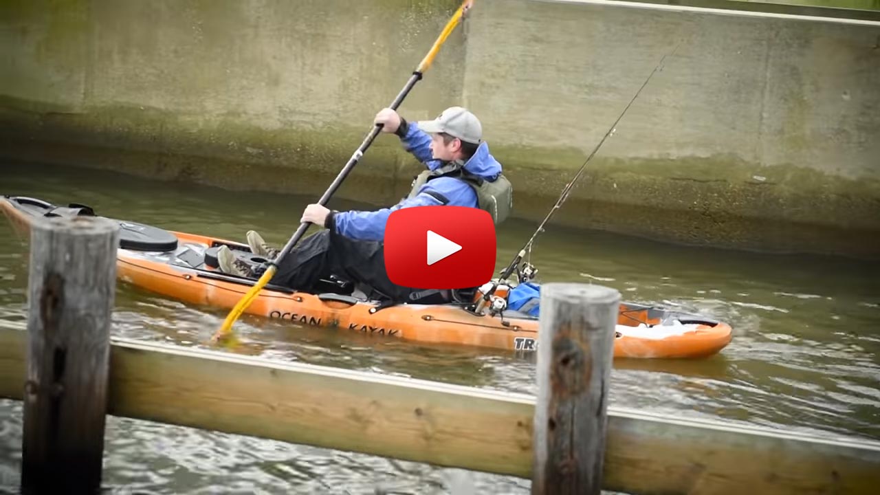 Angler Sean Danielson paddling his kayak