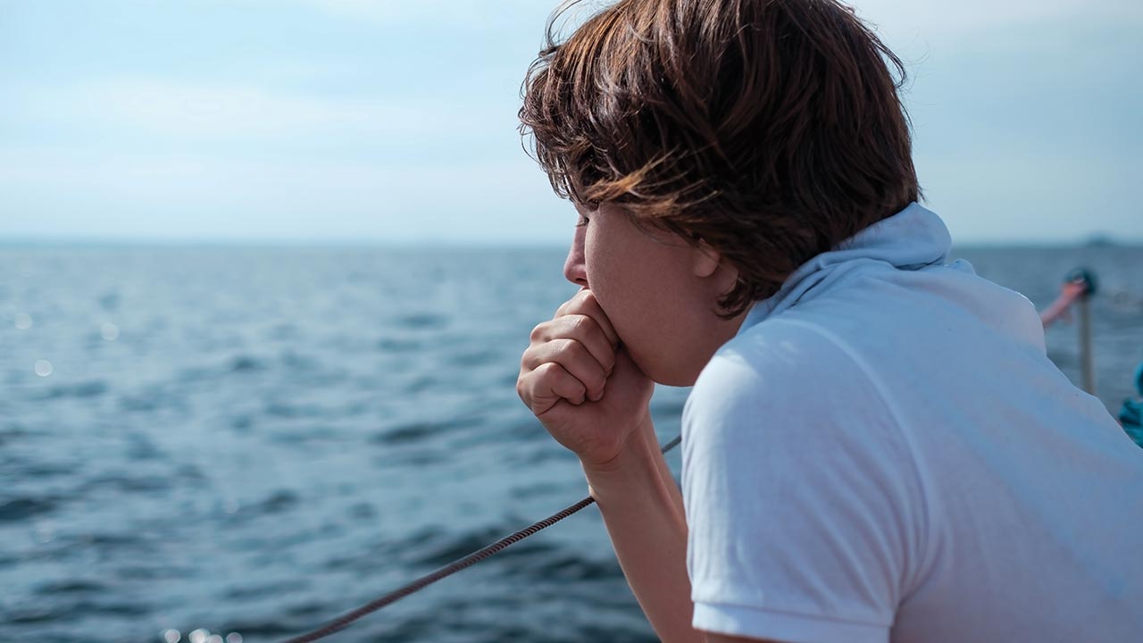 seasick woman experiencing nausea